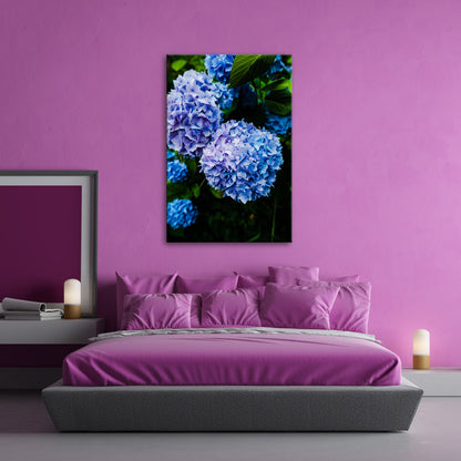 Leinwandbild Blauer Blütenzauber im vollen Glanz XXL – Blumen Wandbild - deyoli