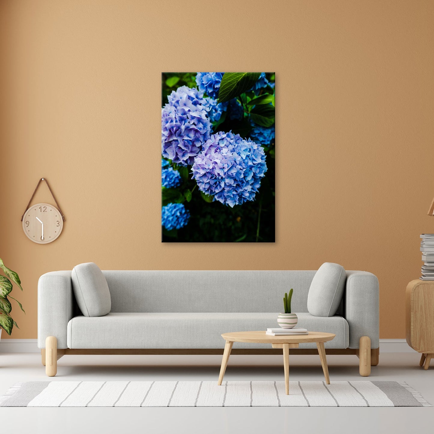 Leinwandbild Blauer Blütenzauber im vollen Glanz XXL – Blumen Wandbild - deyoli