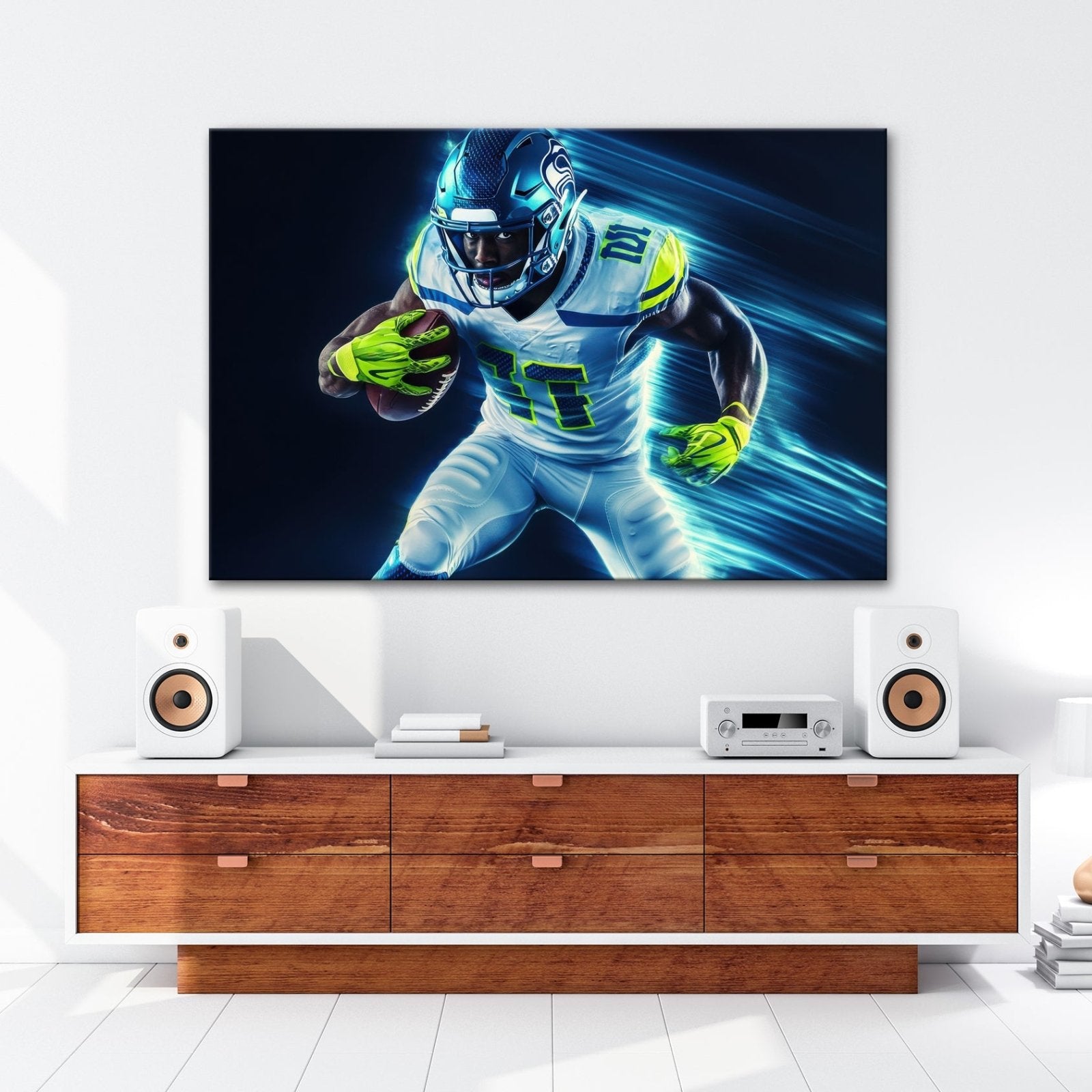 Leinwandbild Blitzschnell und entschlossen – Football - Energie pur. - deyoli