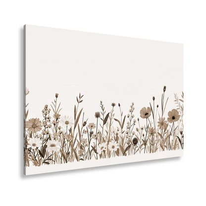 Leinwandbild Blumen tanzen zart auf hellem Grund in bunter Harmonie. - deyoli