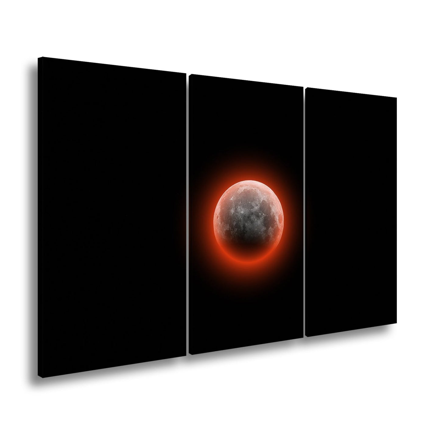 Leinwandbild Blutmond schwebt geheimnisvoll – Dunkler Nachthimmel XXL - deyoli