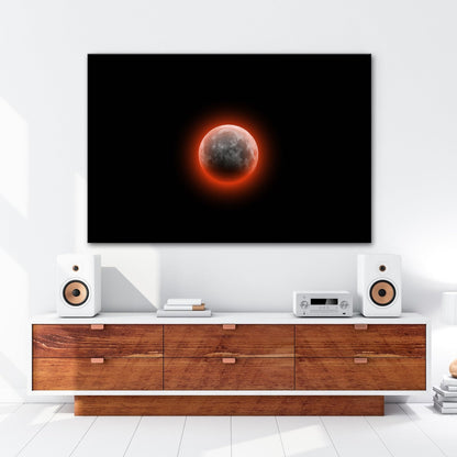 Leinwandbild Blutmond schwebt geheimnisvoll – Dunkler Nachthimmel XXL - deyoli