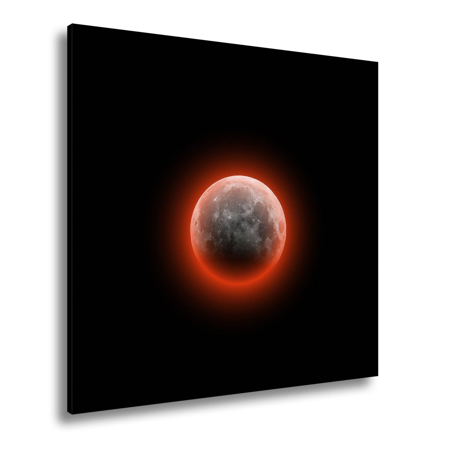 Leinwandbild Blutmond schwebt geheimnisvoll – Dunkler Nachthimmel XXL - deyoli