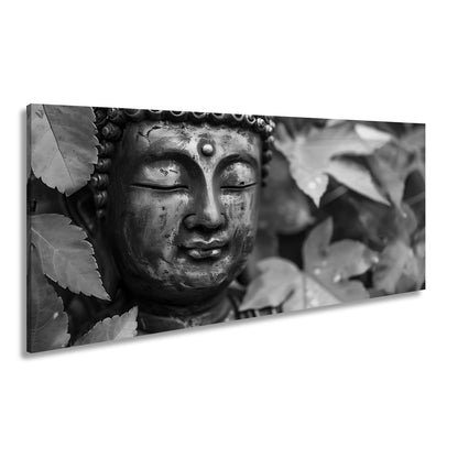 Leinwandbild Buddhas Ruhe, umhüllt von feurigem Herbstlaub. - deyoli