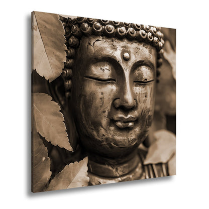 Leinwandbild Buddhas Ruhe, umhüllt von feurigem Herbstlaub. - deyoli