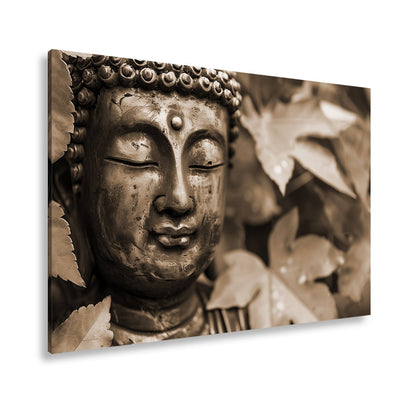 Leinwandbild Buddhas Ruhe, umhüllt von feurigem Herbstlaub. - deyoli