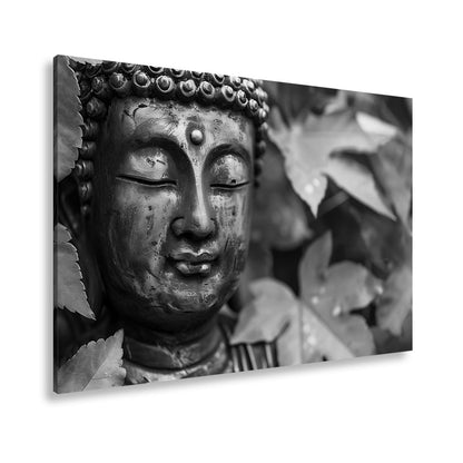 Leinwandbild Buddhas Ruhe, umhüllt von feurigem Herbstlaub. - deyoli