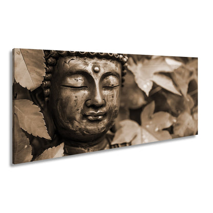 Leinwandbild Buddhas Ruhe, umhüllt von feurigem Herbstlaub. - deyoli