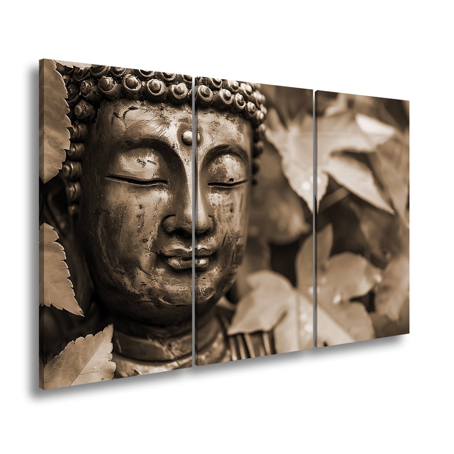 Leinwandbild Buddhas Ruhe, umhüllt von feurigem Herbstlaub. - deyoli