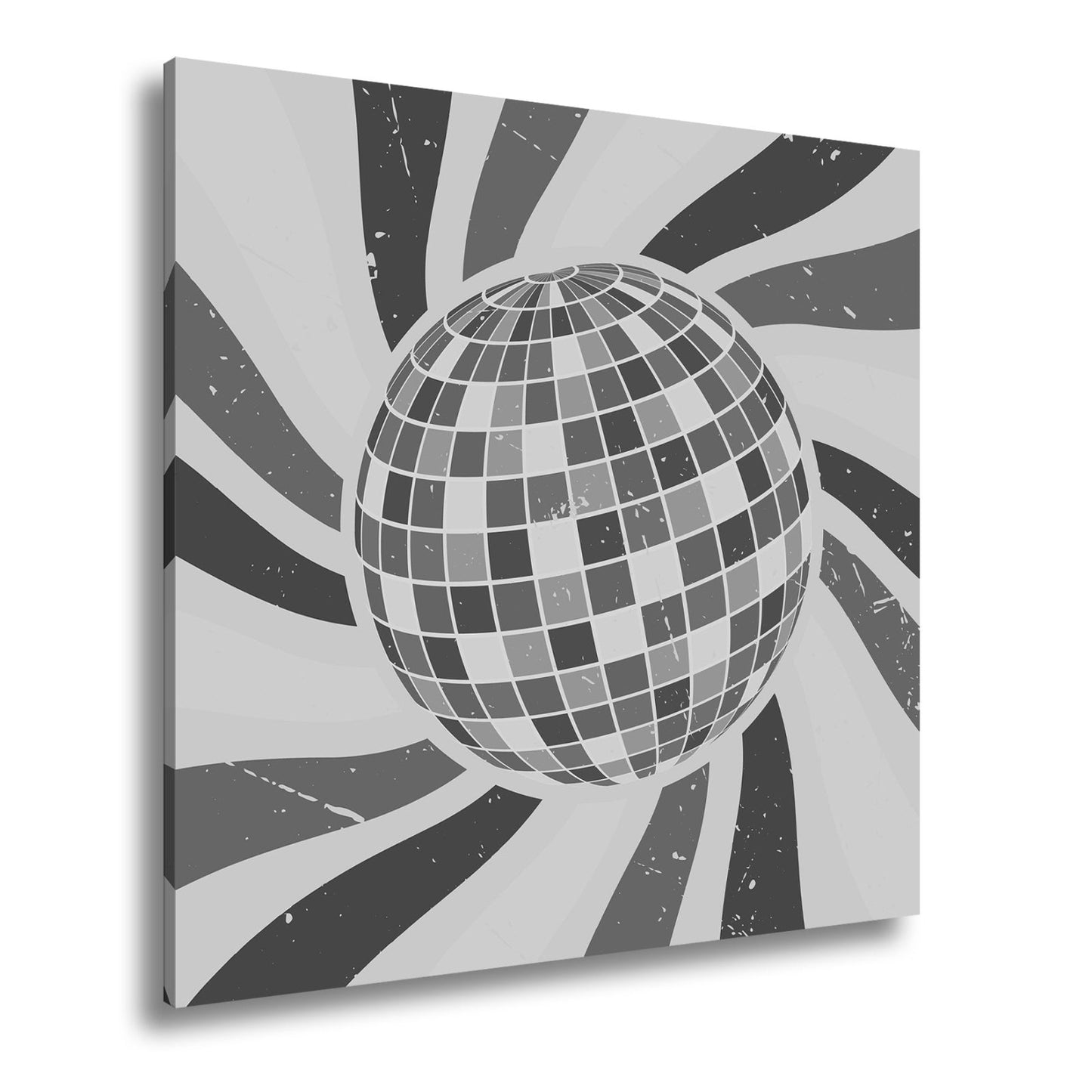 Leinwandbild Bunte Retro - Disco - Kugel im wirbelnden Farbspiel - deyoli