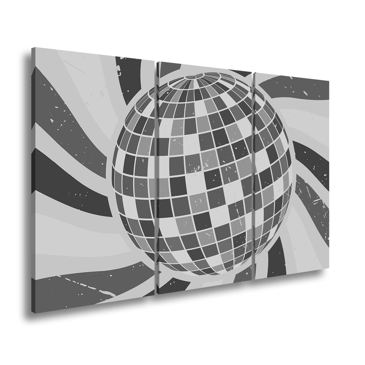 Leinwandbild Bunte Retro - Disco - Kugel im wirbelnden Farbspiel - deyoli