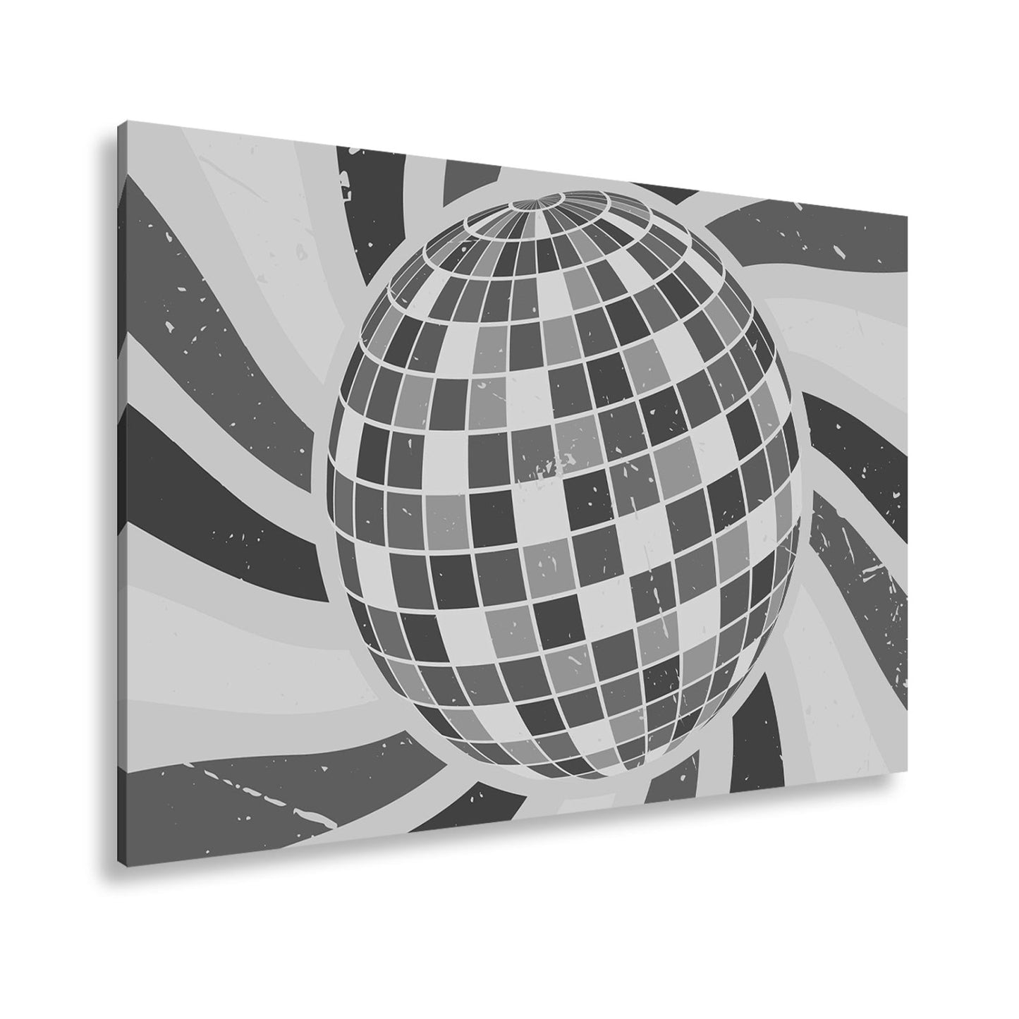 Leinwandbild Bunte Retro - Disco - Kugel im wirbelnden Farbspiel - deyoli