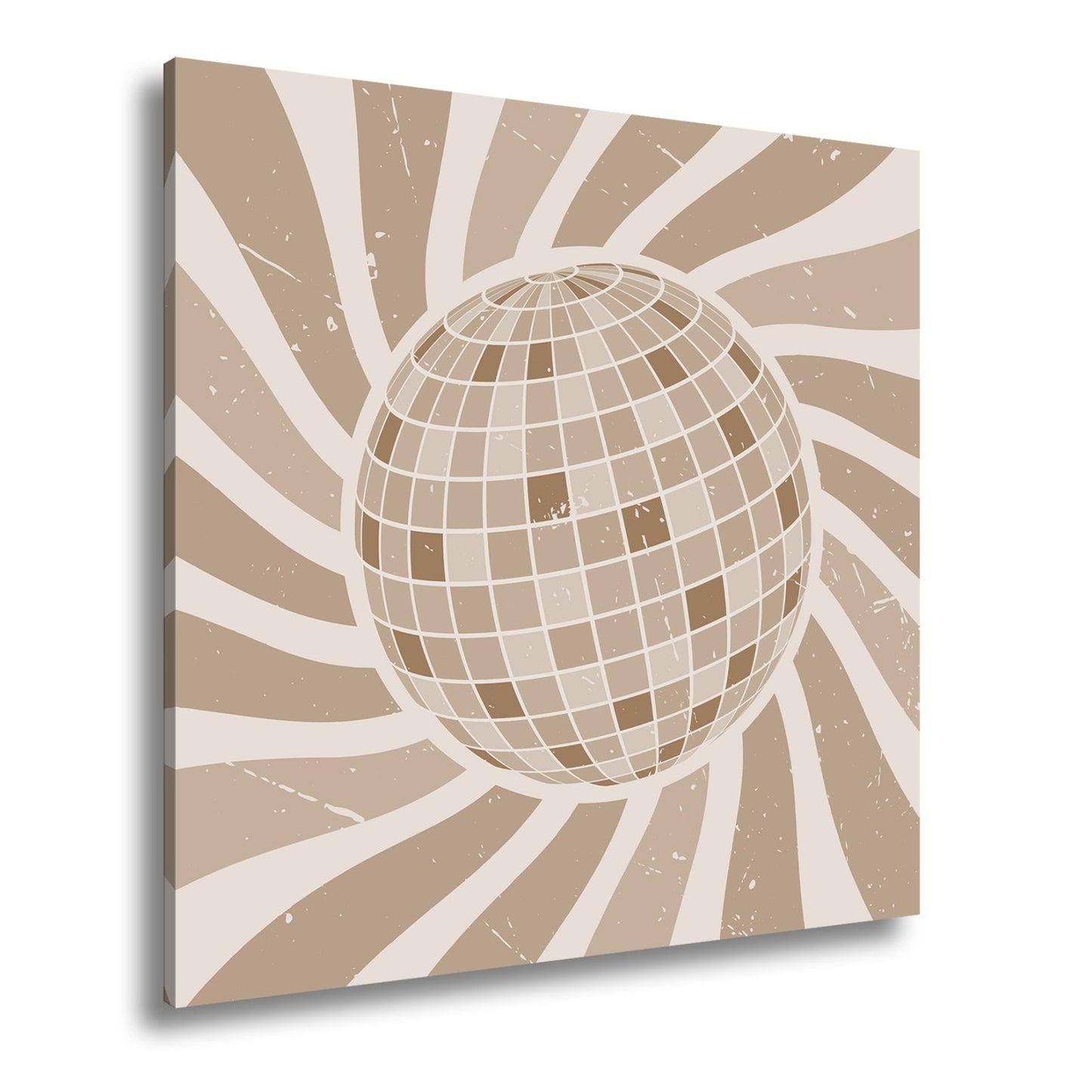 Leinwandbild Bunte Retro - Disco - Kugel im wirbelnden Farbspiel - deyoli
