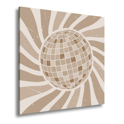 Leinwandbild Bunte Retro - Disco - Kugel im wirbelnden Farbspiel - deyoli