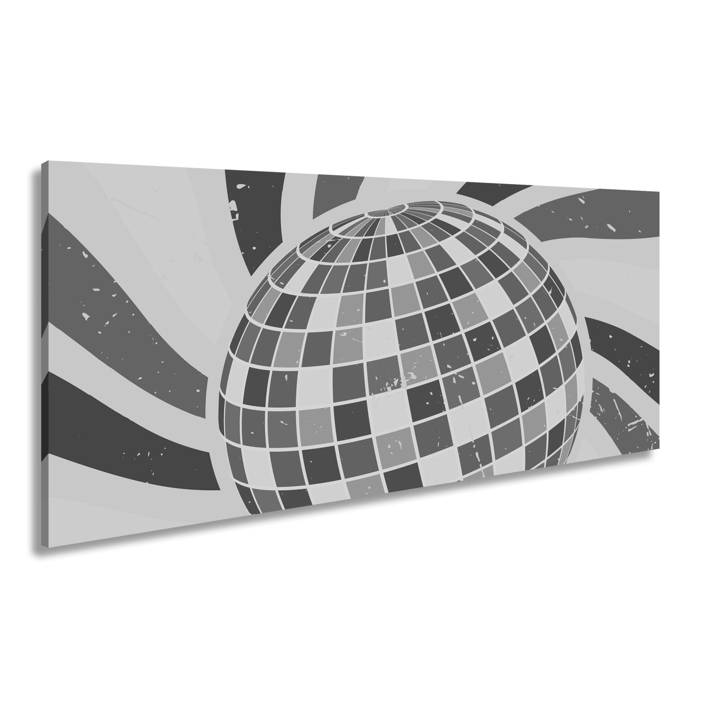 Leinwandbild Bunte Retro - Disco - Kugel im wirbelnden Farbspiel - deyoli