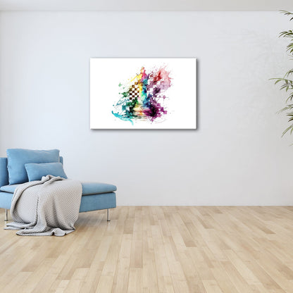 Leinwandbild Bunte Schachkunst – Kreative Farbexplosion XXL - deyoli