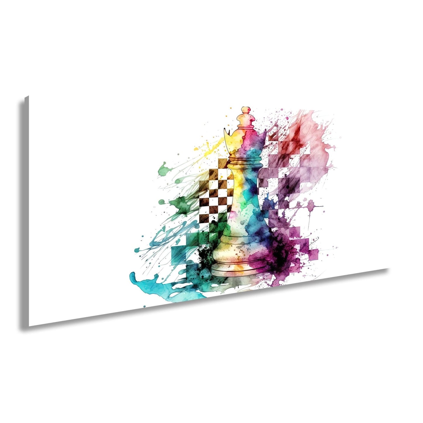 Leinwandbild Bunte Schachkunst – Kreative Farbexplosion XXL - deyoli