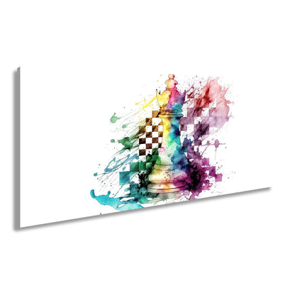 Leinwandbild Bunte Schachkunst – Kreative Farbexplosion XXL - deyoli