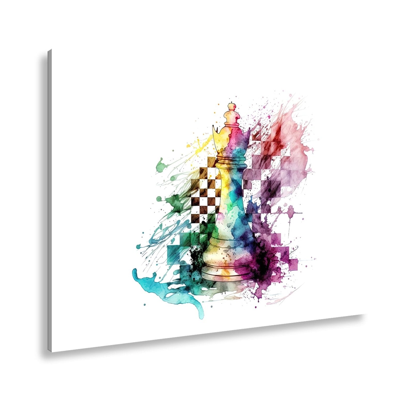 Leinwandbild Bunte Schachkunst – Kreative Farbexplosion XXL - deyoli