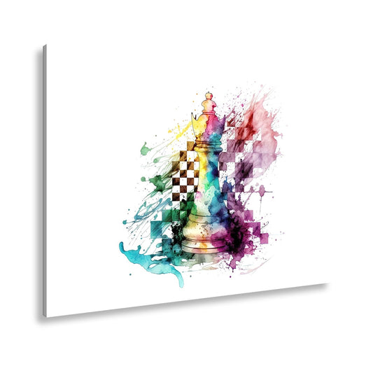 Leinwandbild Bunte Schachkunst – Kreative Farbexplosion XXL - deyoli