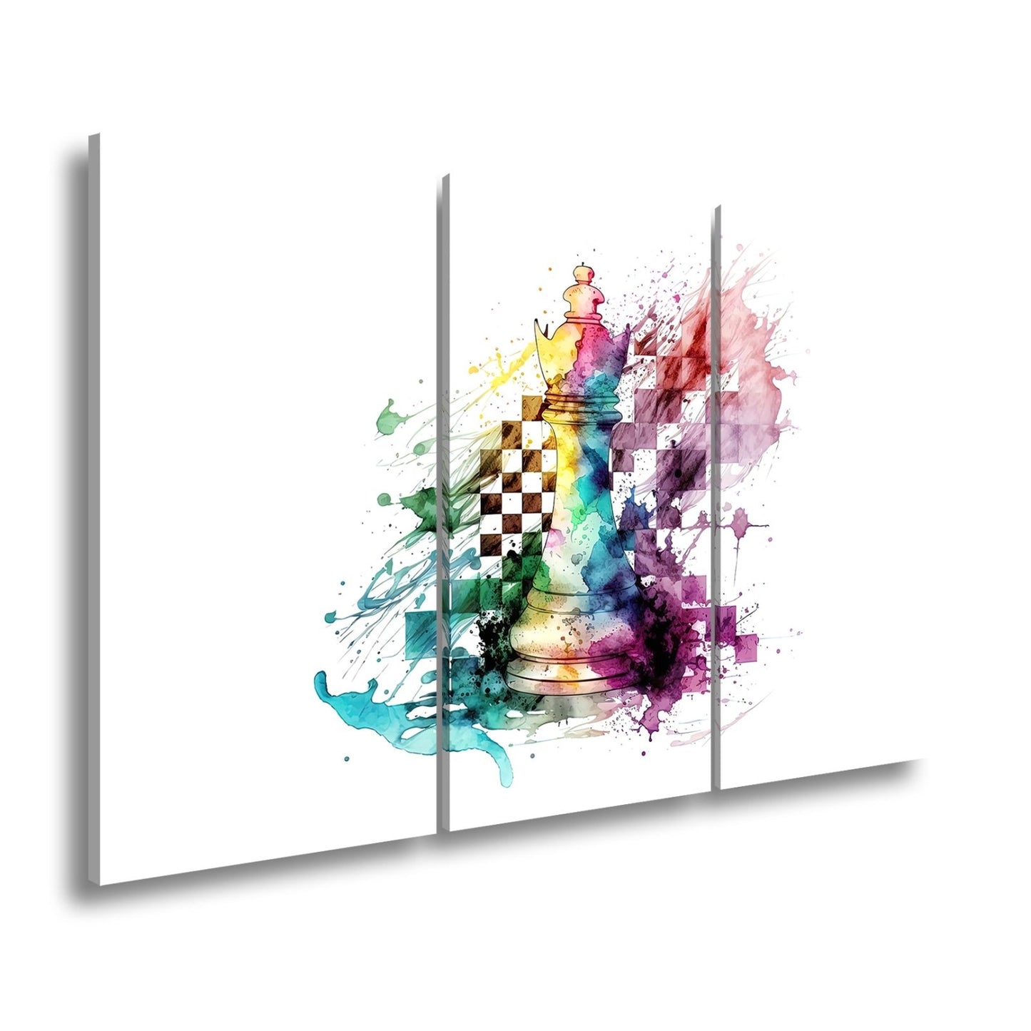 Leinwandbild Bunte Schachkunst – Kreative Farbexplosion XXL - deyoli