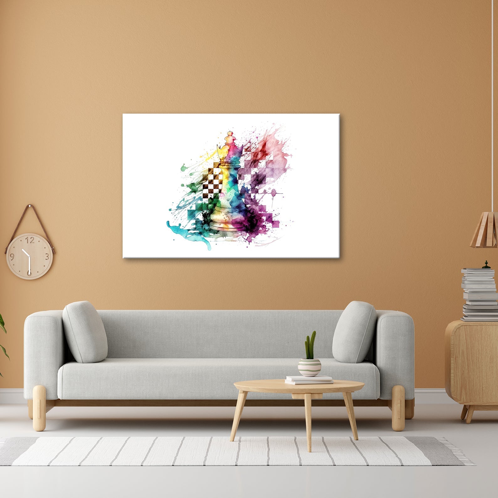 Leinwandbild Bunte Schachkunst – Kreative Farbexplosion XXL - deyoli