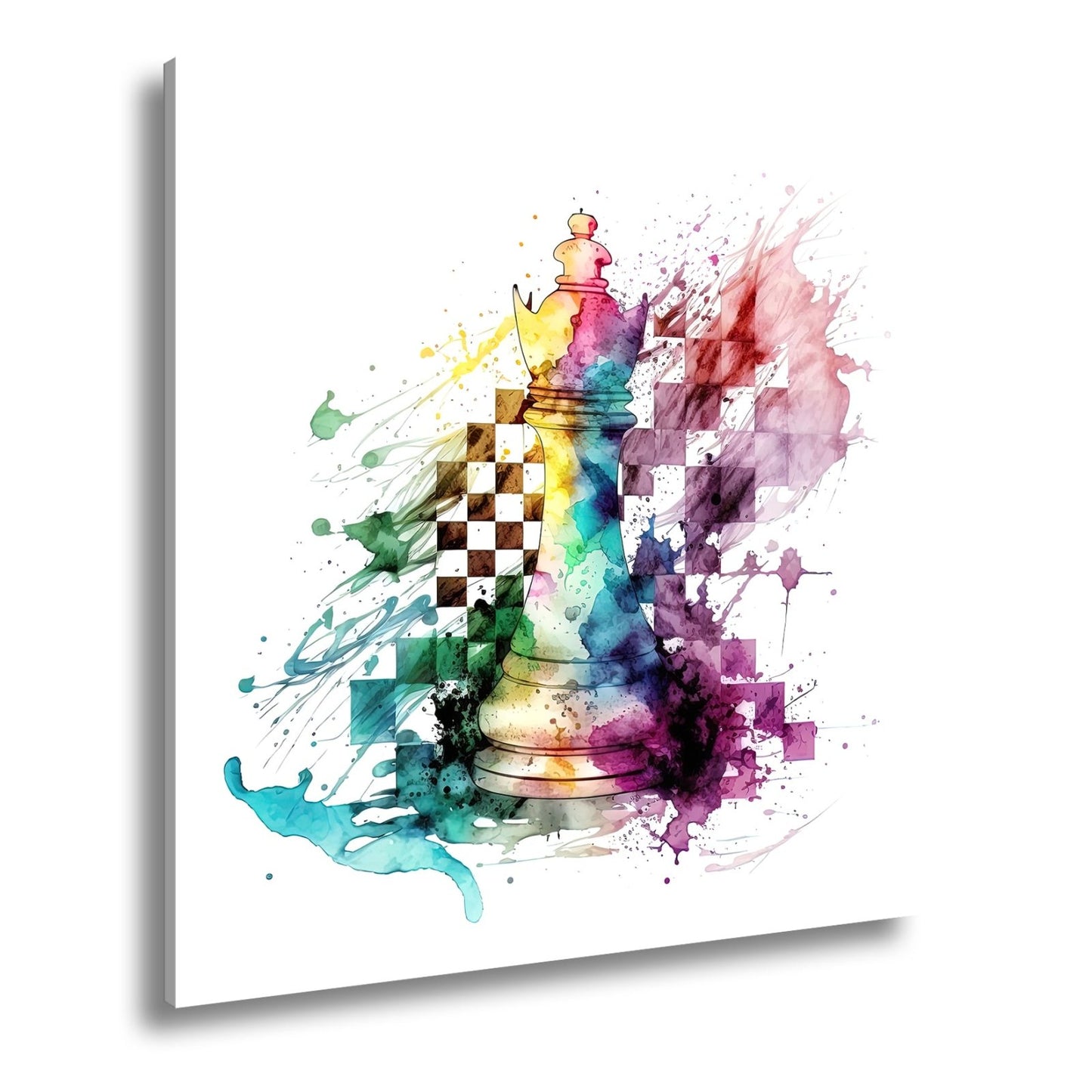Leinwandbild Bunte Schachkunst – Kreative Farbexplosion XXL - deyoli