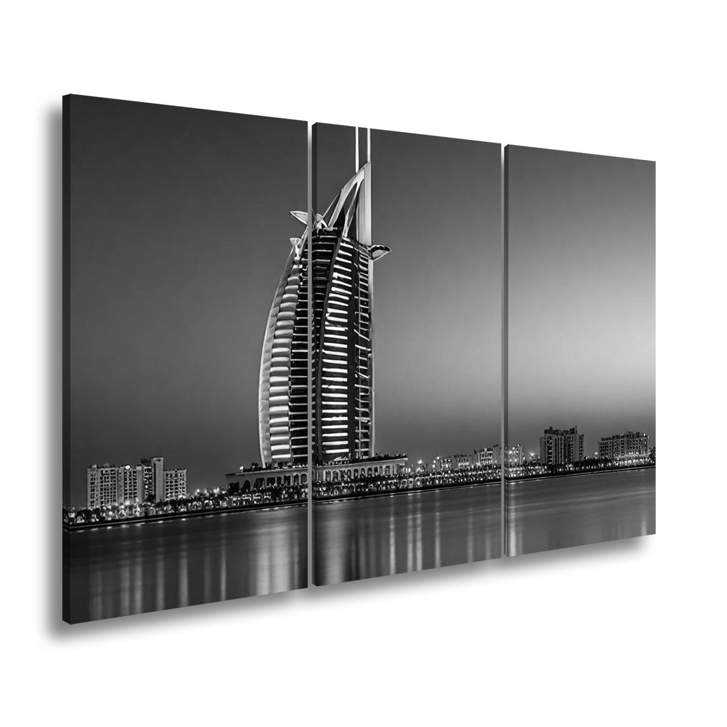 Leinwandbild Burj Al Arab erstrahlt im Glanz der Dämmerung – Dubai XXL - deyoli