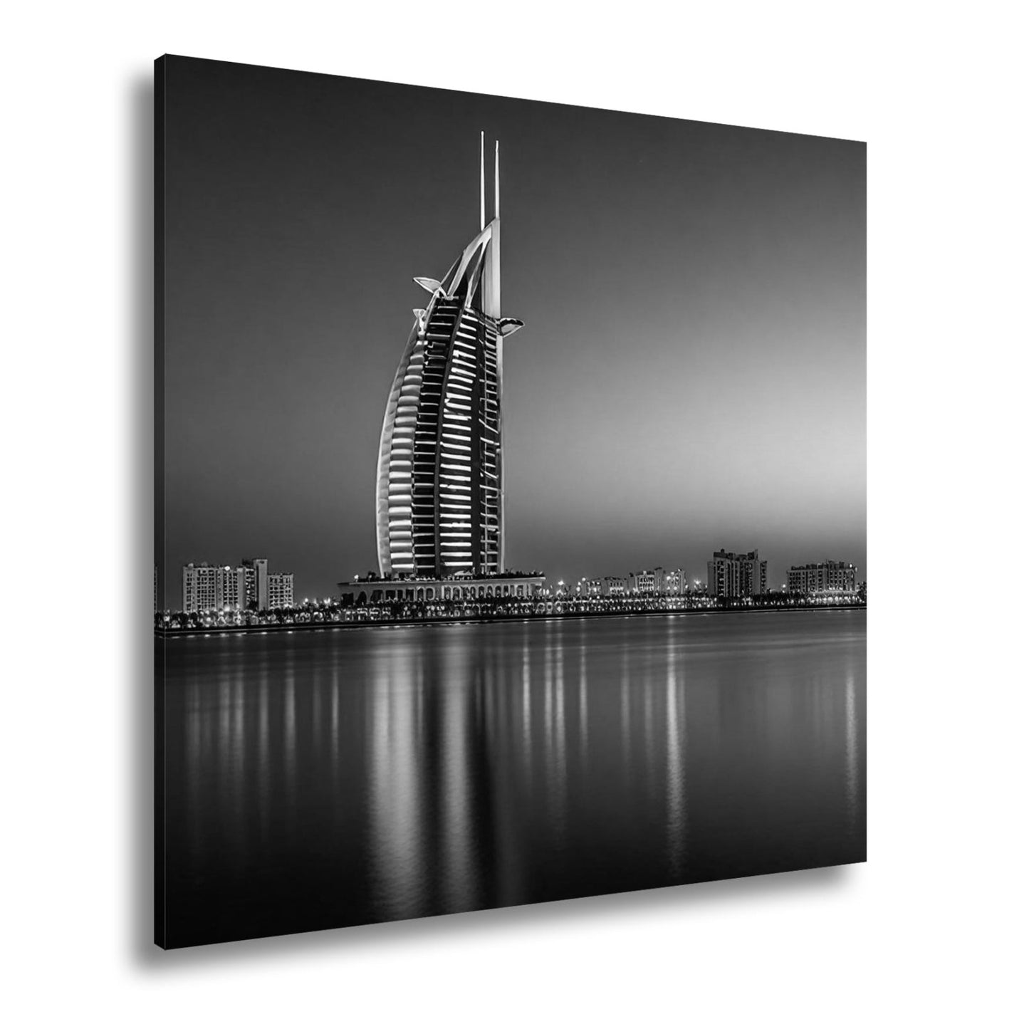 Leinwandbild Burj Al Arab erstrahlt im Glanz der Dämmerung – Dubai XXL - deyoli