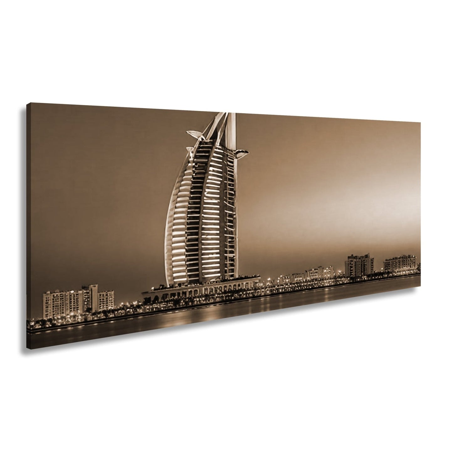 Leinwandbild Burj Al Arab erstrahlt im Glanz der Dämmerung – Dubai XXL - deyoli