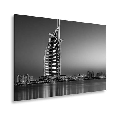 Leinwandbild Burj Al Arab erstrahlt im Glanz der Dämmerung – Dubai XXL - deyoli