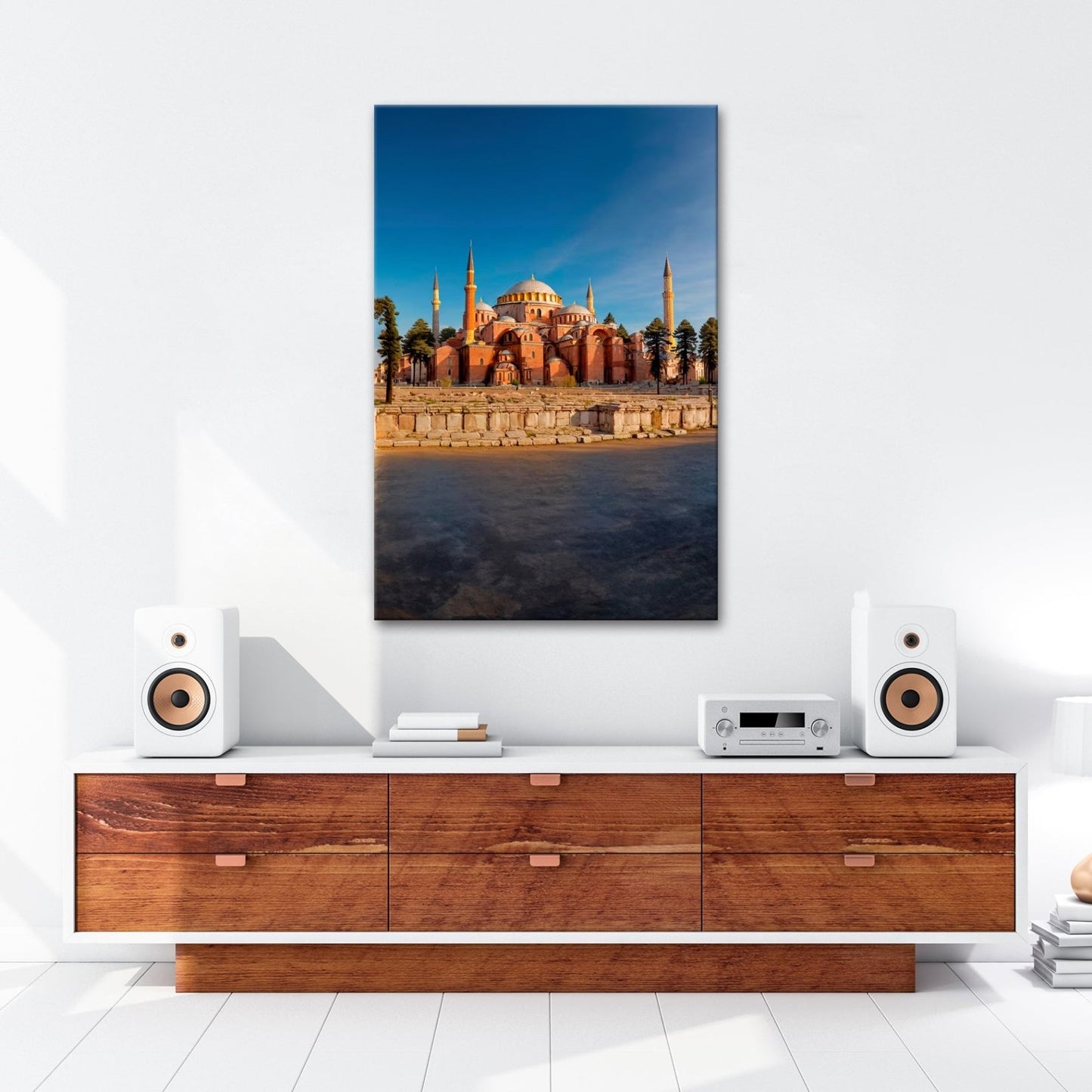Leinwandbild Byzantinische Pracht – die Hagia Sophia im Abendlicht. - deyoli
