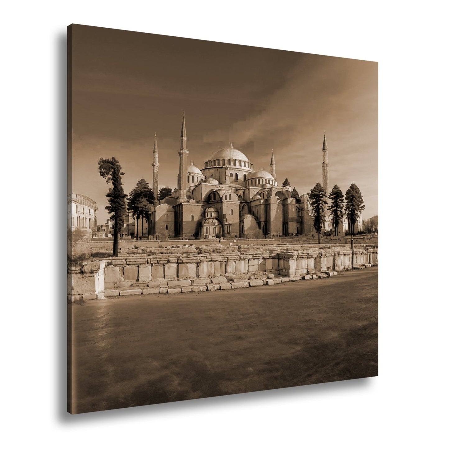 Leinwandbild Byzantinische Pracht – die Hagia Sophia im Abendlicht. - deyoli