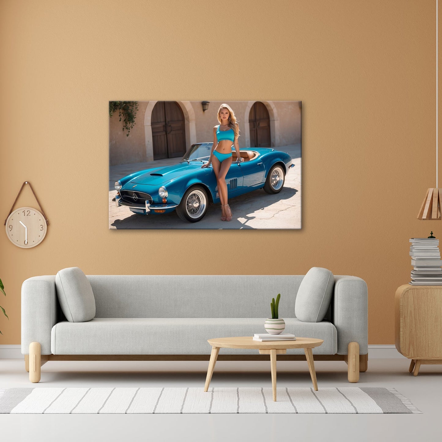 Leinwandbild Cabrio XXL – Sommerliche Eleganz & Klassisches Auto - Design - deyoli
