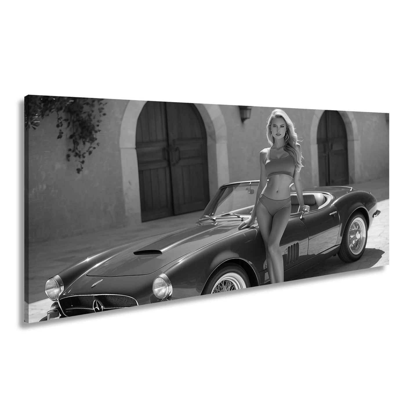 Leinwandbild Cabrio XXL – Sommerliche Eleganz & Klassisches Auto - Design - deyoli