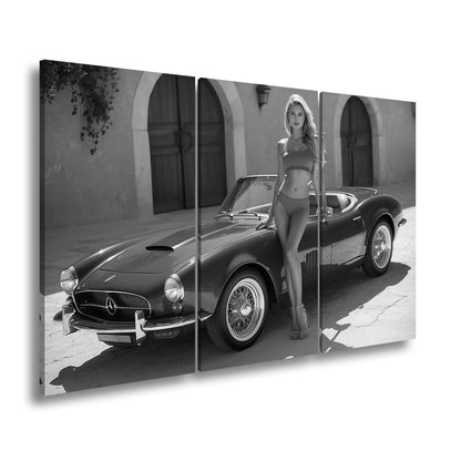 Leinwandbild Cabrio XXL – Sommerliche Eleganz & Klassisches Auto - Design - deyoli