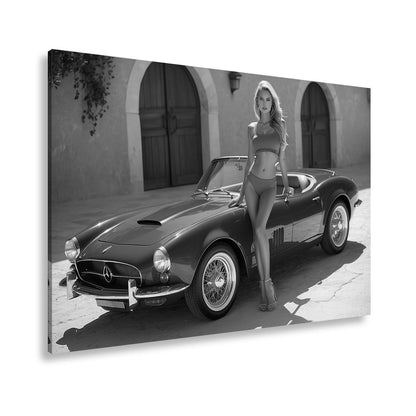 Leinwandbild Cabrio XXL – Sommerliche Eleganz & Klassisches Auto - Design - deyoli