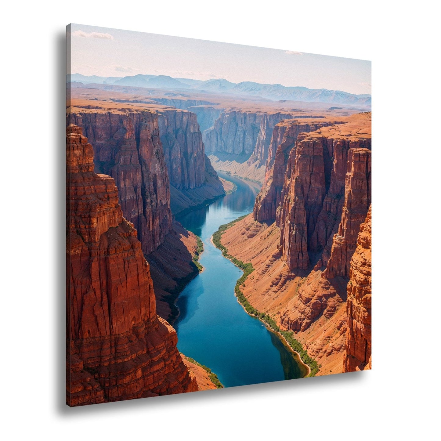 Leinwandbild Canyon XXL – Leuchtend blauer Fluss spaltet rotgoldene Welt - deyoli