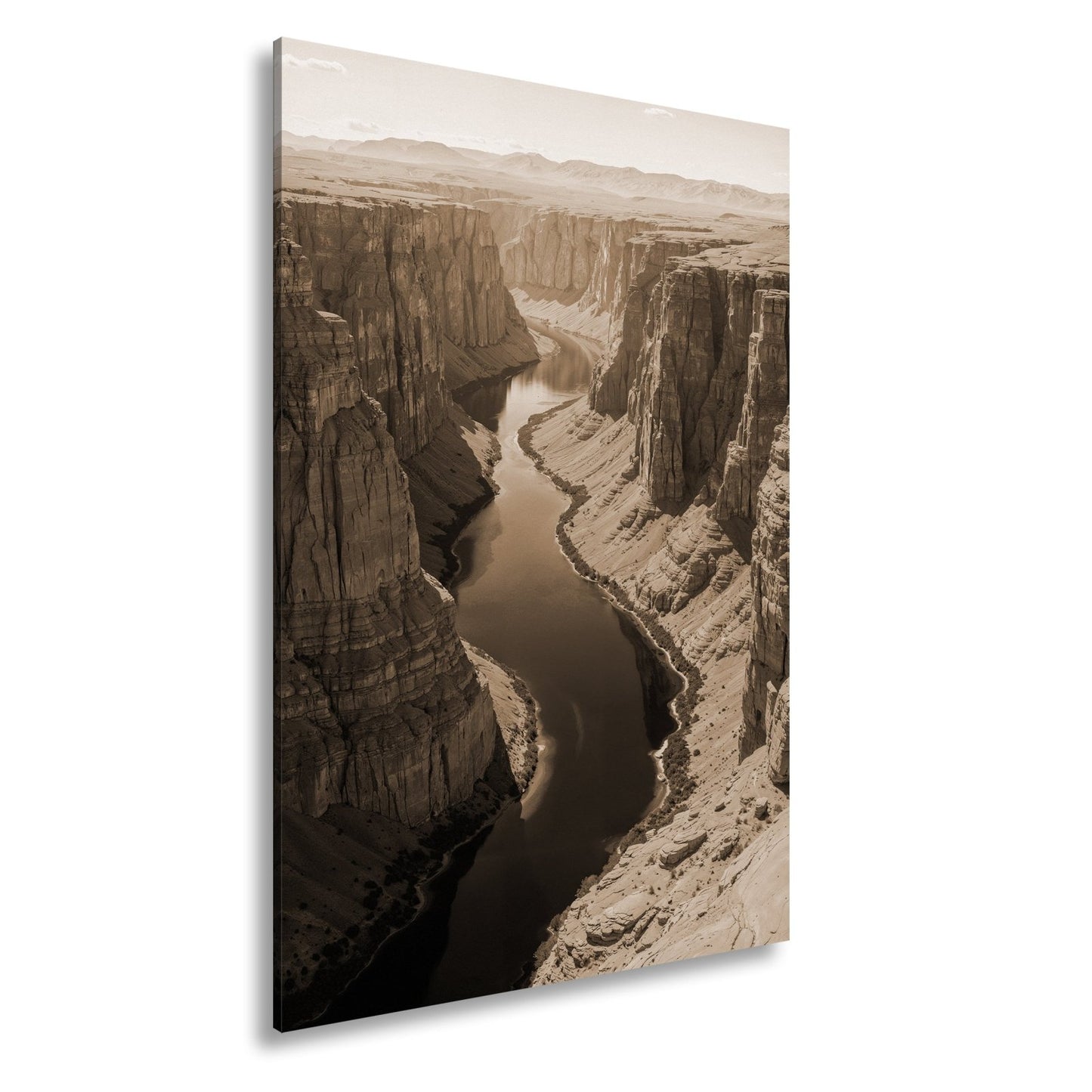 Leinwandbild Canyon XXL – Leuchtend blauer Fluss spaltet rotgoldene Welt - deyoli