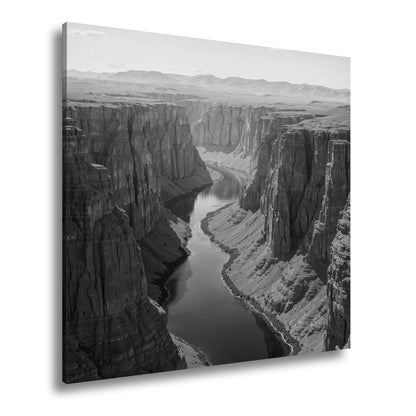 Leinwandbild Canyon XXL – Leuchtend blauer Fluss spaltet rotgoldene Welt - deyoli