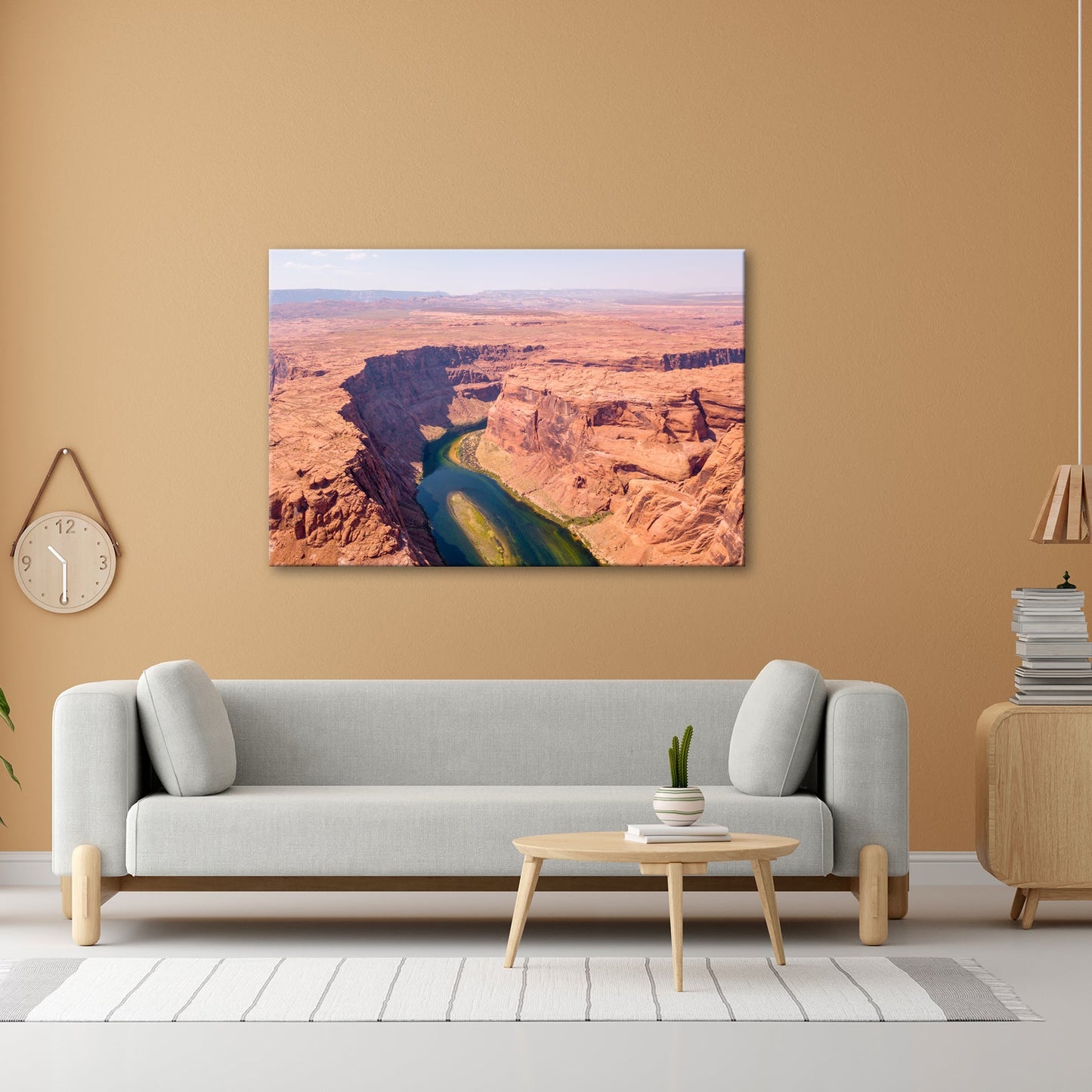 Leinwandbild Canyon XXL – Tiefe Schlucht mit grünem Fluss & Naturgewalt - deyoli