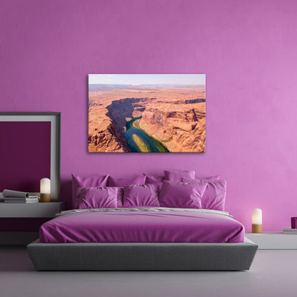 Leinwandbild Canyon XXL – Tiefe Schlucht mit grünem Fluss & Naturgewalt - deyoli