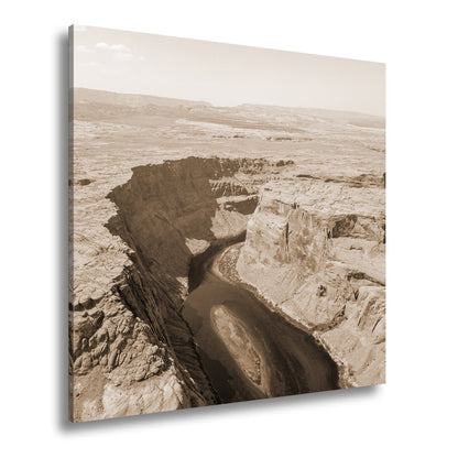 Leinwandbild Canyon XXL – Tiefe Schlucht mit grünem Fluss & Naturgewalt - deyoli