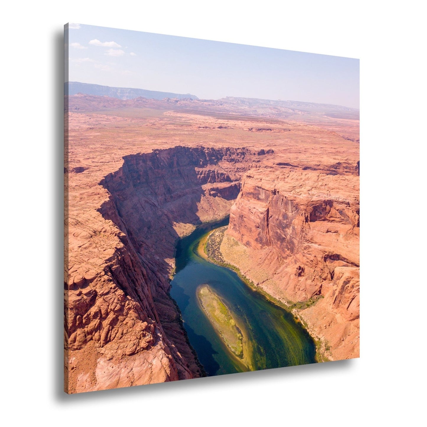 Leinwandbild Canyon XXL – Tiefe Schlucht mit grünem Fluss & Naturgewalt - deyoli