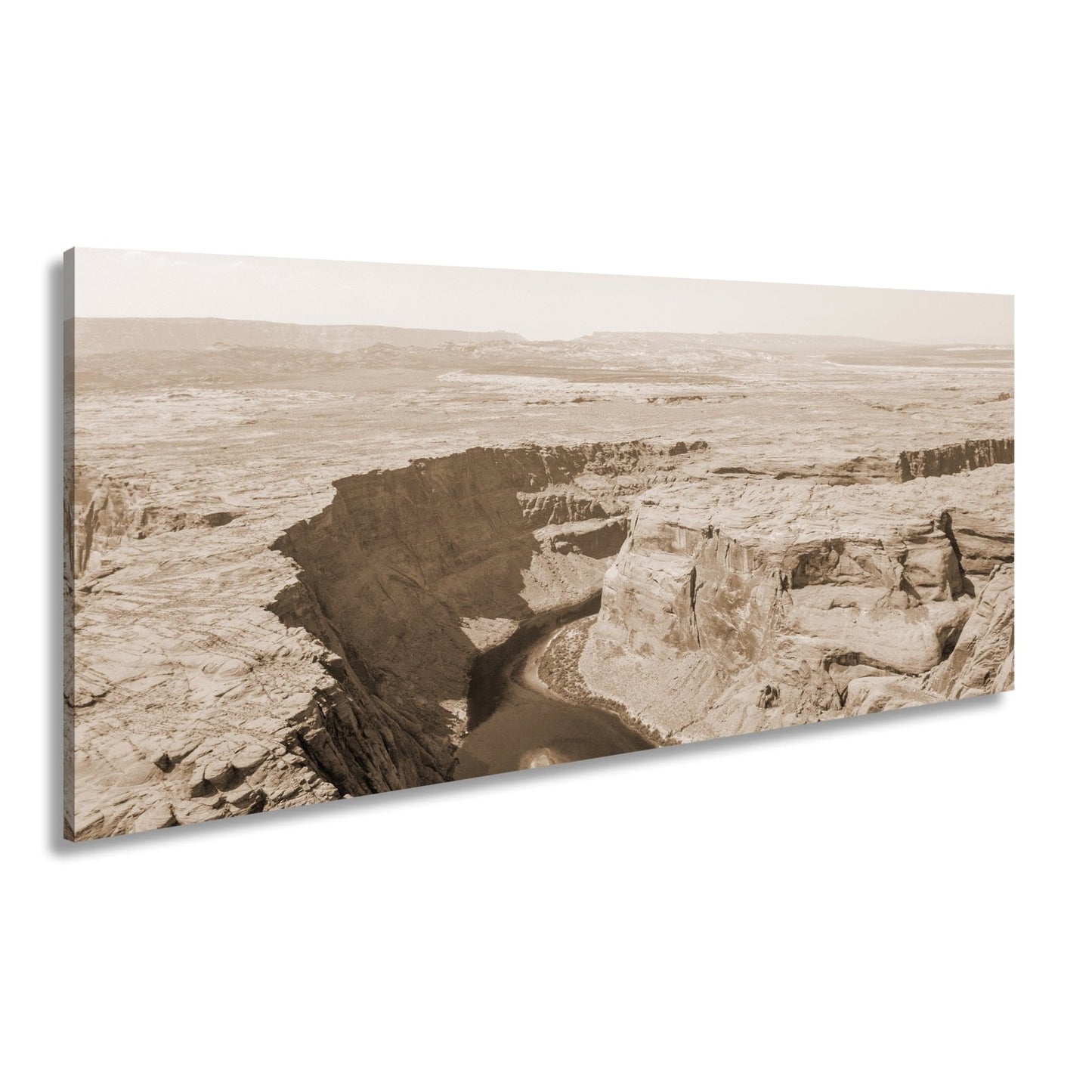 Leinwandbild Canyon XXL – Tiefe Schlucht mit grünem Fluss & Naturgewalt - deyoli
