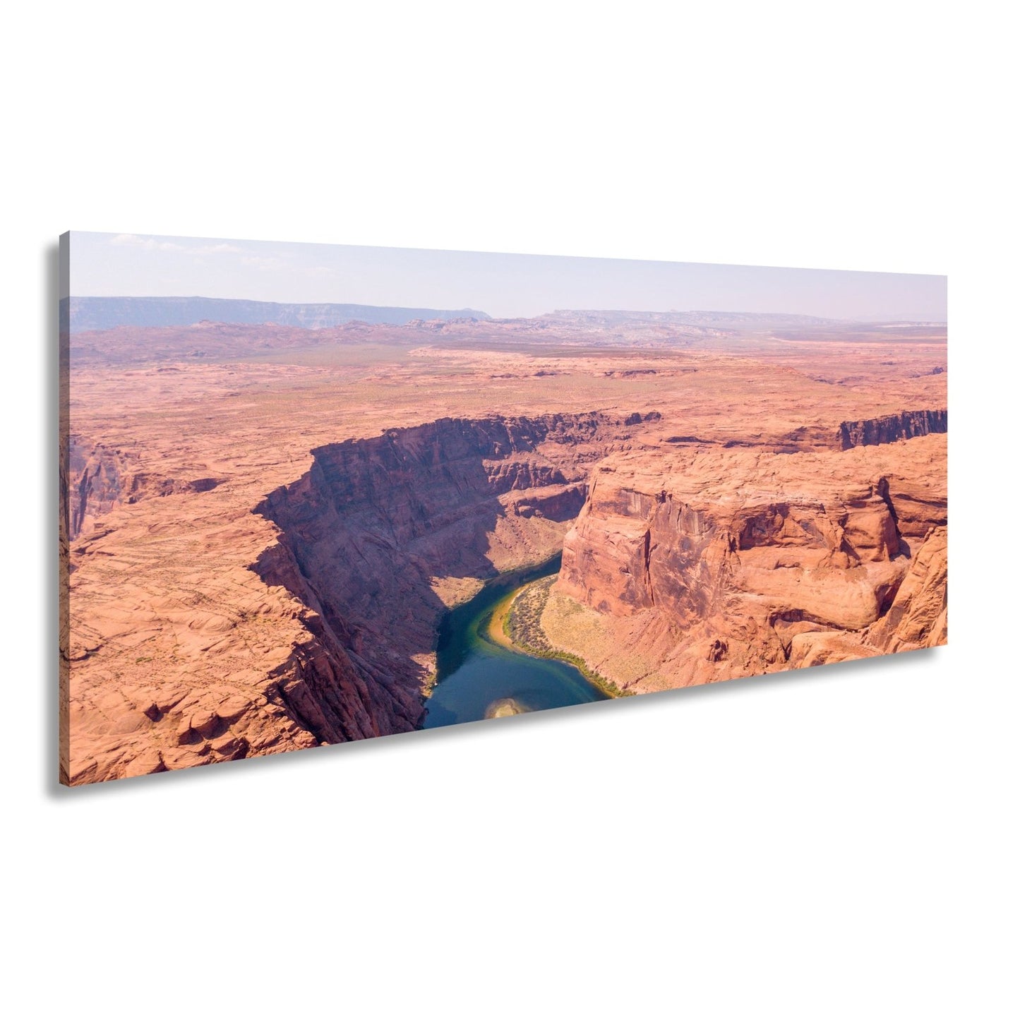 Leinwandbild Canyon XXL – Tiefe Schlucht mit grünem Fluss & Naturgewalt - deyoli