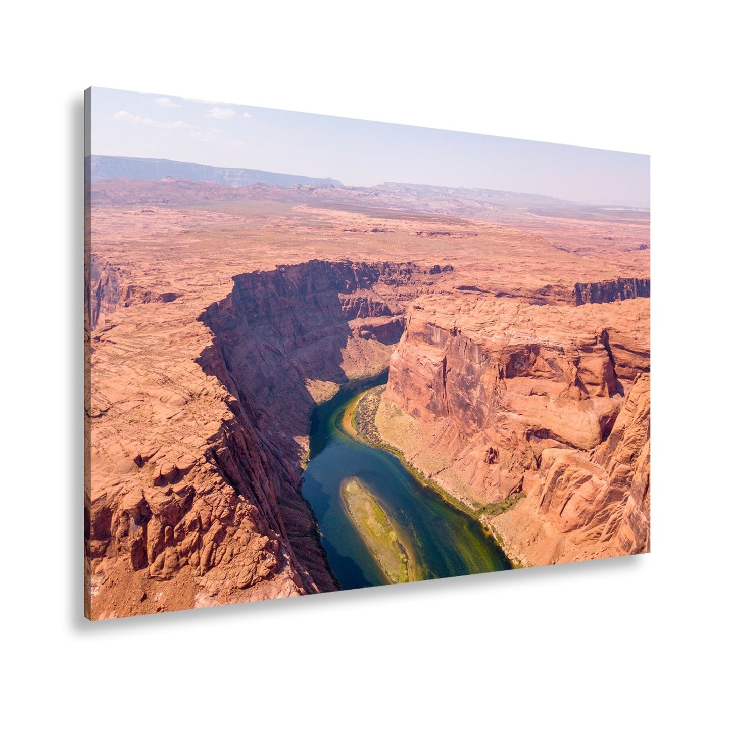 Leinwandbild Canyon XXL – Tiefe Schlucht mit grünem Fluss & Naturgewalt - deyoli