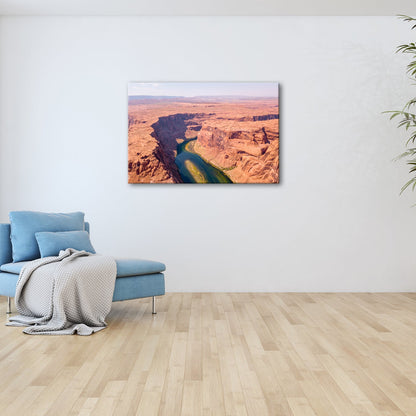 Leinwandbild Canyon XXL – Tiefe Schlucht mit grünem Fluss & Naturgewalt - deyoli