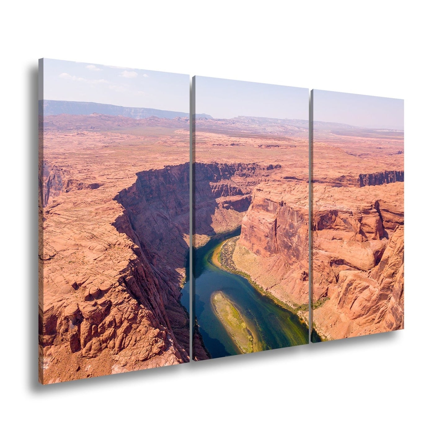 Leinwandbild Canyon XXL – Tiefe Schlucht mit grünem Fluss & Naturgewalt - deyoli