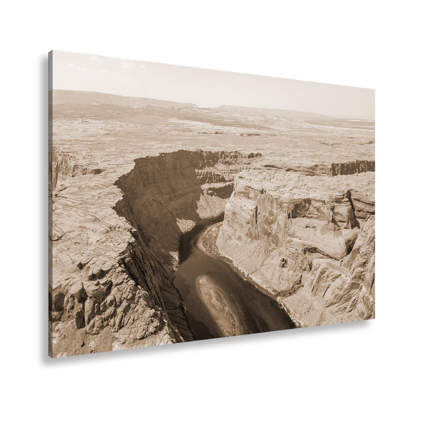 Leinwandbild Canyon XXL – Tiefe Schlucht mit grünem Fluss & Naturgewalt - deyoli